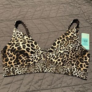 Sea Level Swim Leopard Multifit Cup Bikini Top
